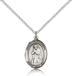 Sterling Silver St. Juan Diego Patron Saint Medal Pendant - Medium" itemprop="image