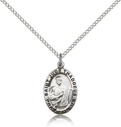 Sterling Silver St. Jude Medal Pendant" itemprop="image