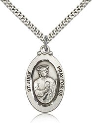 Sterling Silver St. Jude Medal Pendant" itemprop="image