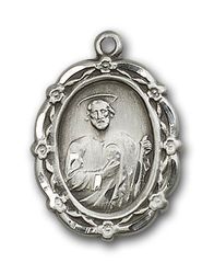 Sterling Silver St. Jude Medal Pendant" itemprop="image