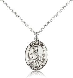 Sterling Silver St. Jude Thaddeus Patron Saint Medal Pendant - Medium" itemprop="image