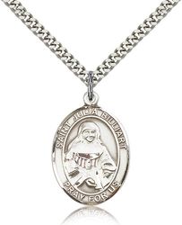 Sterling Silver St. Julia Billiart Patron Saint Medal Pendant - Large" itemprop="image