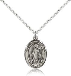 Sterling Silver St. Juliana Patron Saint Medal Pendant - Medium" itemprop="image