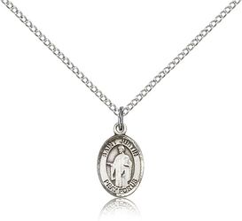 Sterling Silver St. Justin Patron Saint Medal Pendant - Small" itemprop="image