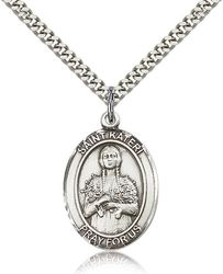 Sterling Silver St. Kateri Patron Saint Medal Pendant - Large" itemprop="image