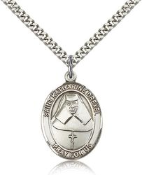 Sterling Silver St. Katharine Drexel Patron Saint Medal Pendant - Large" itemprop="image