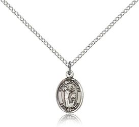 Sterling Silver St. Kenneth Patron Saint Medal Pendant - Small" itemprop="image