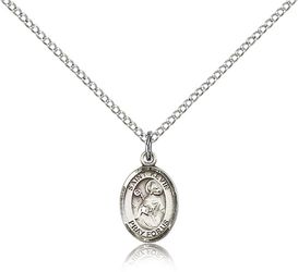 Sterling Silver St. Kevin Patron Saint Medal Pendant - Small" itemprop="image