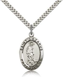 Sterling Silver St. Lazarus Medal Pendant" itemprop="image