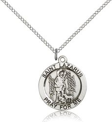 Sterling Silver St. Lazarus Medal Pendant" itemprop="image