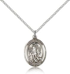 Sterling Silver St. Lazarus Patron Saint Medal Pendant - Medium" itemprop="image