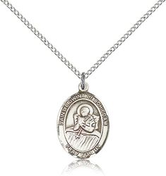 Sterling Silver St. Lidwina of Schiedam Patron Saint Medal Pendant - Medium" itemprop="image