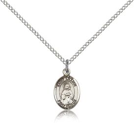 Sterling Silver St. Lillian Patron Saint Medal Pendant - Small" itemprop="image