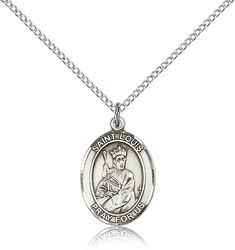 Sterling Silver St. Louis Patron Saint Medal Pendant - Medium" itemprop="image