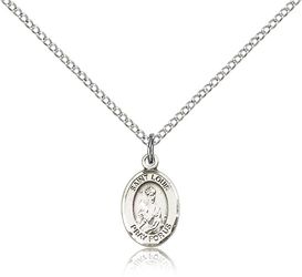 Sterling Silver St. Louis Patron Saint Medal Pendant - Small" itemprop="image