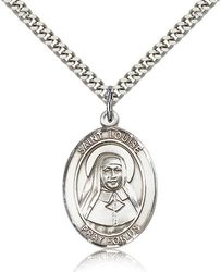 Sterling Silver St. Louise de Marillac Patron Saint Medal Pendant - Large" itemprop="image