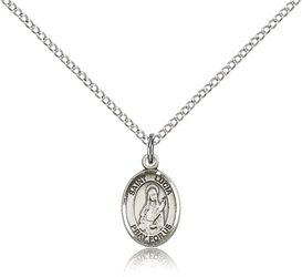 Sterling Silver St. Lucia of Syracuse Patron Saint Medal Pendant - Small" itemprop="image