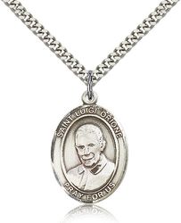 Sterling Silver St. Luigi Orione Patron Saint Medal Pendant - Large" itemprop="image