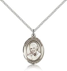 Sterling Silver St. Luigi Orione Patron Saint Medal Pendant - Medium" itemprop="image