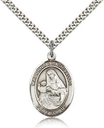 Sterling Silver St. Madonna Del Ghisallo Patron Saint Medal Pendant - Large" itemprop="image