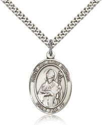 Sterling Silver St. Malachy OMore Patron Saint Medal Pendant - Large" itemprop="image