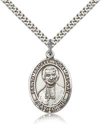 Sterling Silver St. Marcellin Champagnat Patron Saint Medal Pendant - Large" itemprop="image