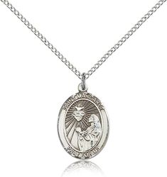 Sterling Silver St. Margaret Mary Alacoque Patron Saint Medal Pendant - Medium" itemprop="image