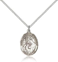 Sterling Silver St. Margaret of Cortona Patron Saint Medal Pendant - Medium" itemprop="image