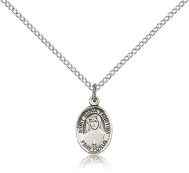 Sterling Silver St. Maria Faustina Patron Saint Medal Pendant - Small" itemprop="image