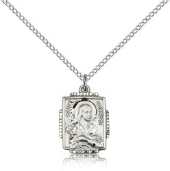 Sterling Silver St. Maria Goretti Medal Pendant" itemprop="image