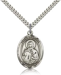 Sterling Silver St. Marina Patron Saint Medal Pendant - Large" itemprop="image