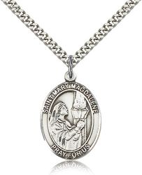 Sterling Silver St. Mary Magdalene Patron Saint Medal Pendant - Large" itemprop="image