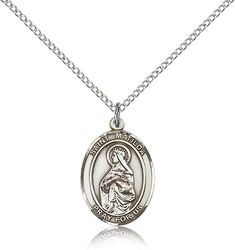 Sterling Silver St. Matilda Patron Saint Medal Pendant - Medium" itemprop="image