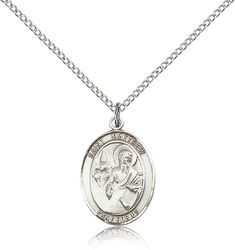 Sterling Silver St. Matthew the Apostle Patron Saint Medal Pendant - Medium" itemprop="image