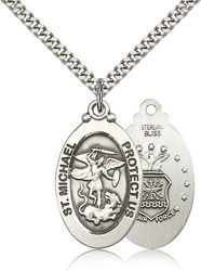 Sterling Silver St. Michael / Air Force Medal Pendant" itemprop="image