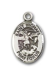 Sterling Silver St. Michael / Air Force Patron Saint Medal Pendant - Small" itemprop="image