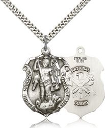 Sterling Silver St. Michael the Archangel Medal Pendant" itemprop="image