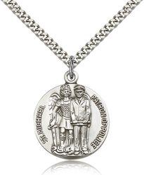 Sterling Silver St. Michael the Archangel Medal Pendant" itemprop="image