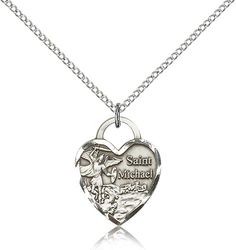 Sterling Silver St. Michael the Archangel Medal Pendant" itemprop="image