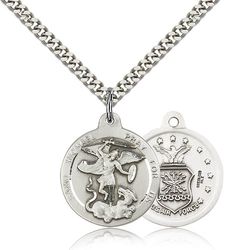 Sterling Silver St. Michael the Archangel Medal Pendant" itemprop="image