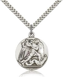 Sterling Silver St. Michael the Archangel Medal Pendant" itemprop="image