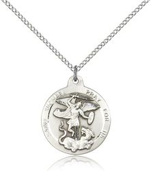 Sterling Silver St. Michael the Archangel Medal Pendant" itemprop="image