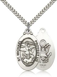 Sterling Silver St. Michael the Archangel Medal Pendant" itemprop="image