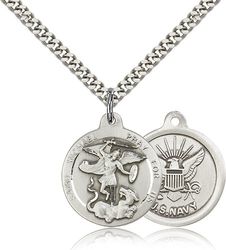 Sterling Silver St. Michael the Archangel Medal Pendant" itemprop="image