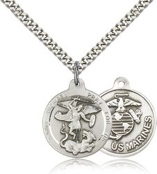 Sterling Silver St. Michael the Archangel Medal Pendant" itemprop="image