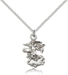 Sterling Silver St. Michael the Archangel Medal Pendant" itemprop="image