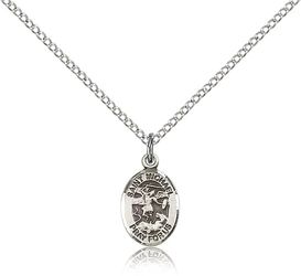 Sterling Silver St. Michael the Archangel Patron Saint Medal Pendant - Small" itemprop="image