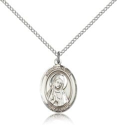 Sterling Silver St. Monica Patron Saint Medal Pendant - Medium" itemprop="image