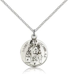 Sterling Silver St. Nicholas Medal Pendant" itemprop="image