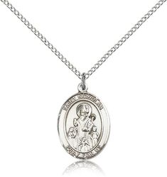 Sterling Silver St. Nicholas Patron Saint Medal Pendant - Medium" itemprop="image